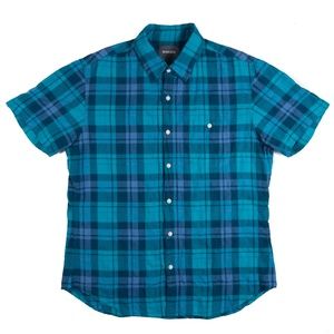 Bonobos Slim Fit Button Shirt Blue Plaid Mens Sz L